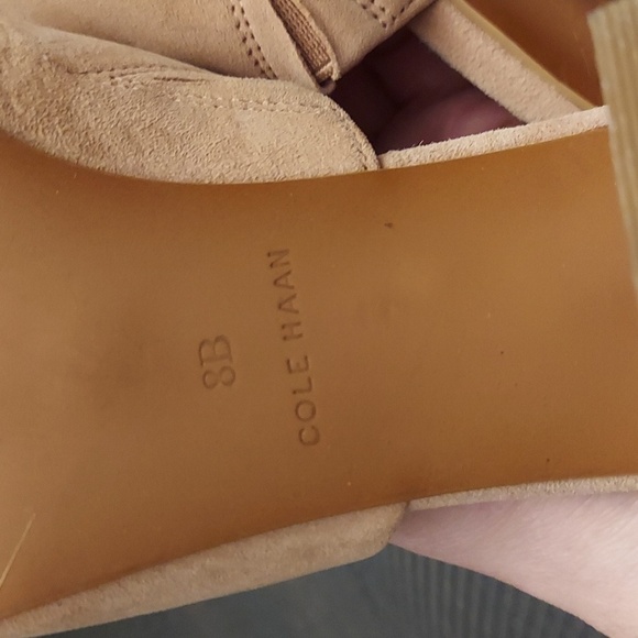 COLE HAAN Womens Daina Suede Leather Stacked Heel Slip On Open Toe Sandals - Picture 8 of 12